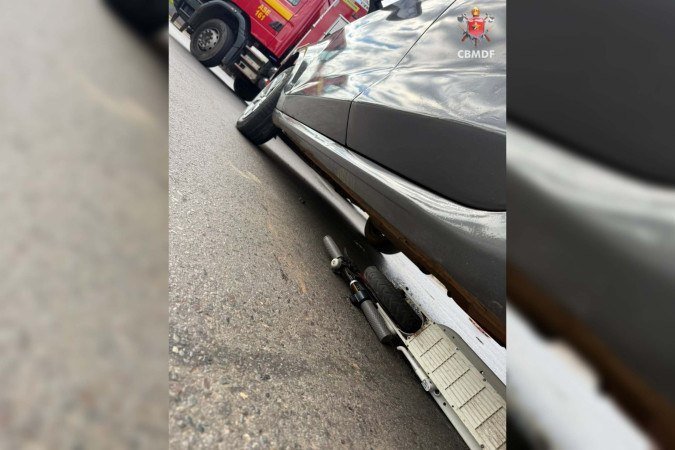 Colisão entre carro e patinete elétrico deixa um ferido em Ceilândia