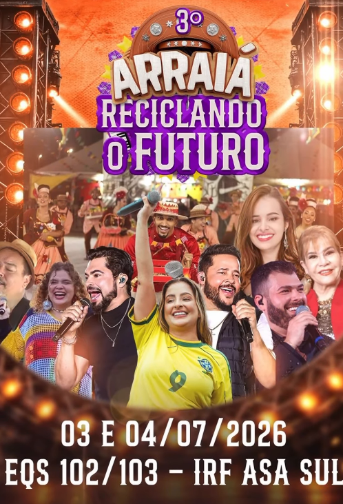 3º Arraiá do Instituto Reciclando o Futuro promete uma noite inesquecível com show de Ju Marques e grandes atrações