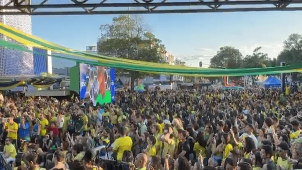 Veja reação de 5 mil torcedores aos pênaltis do Brasil em evento do DF